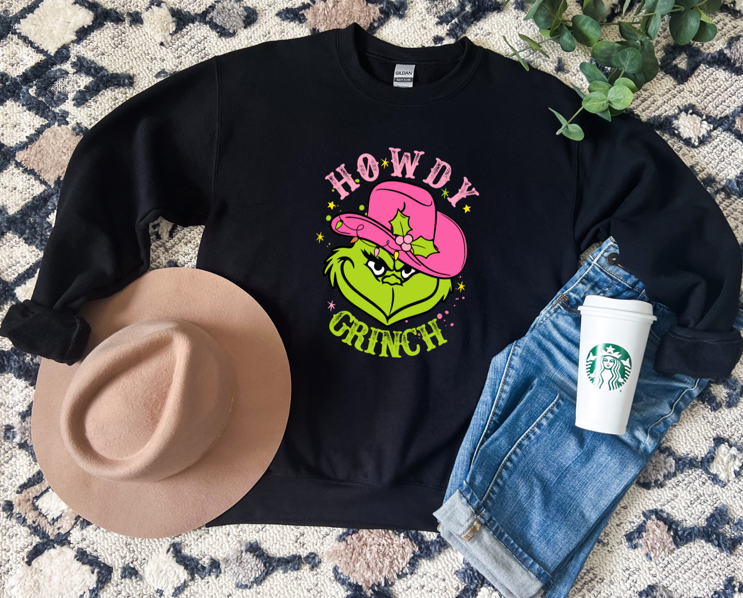 Howdy Grinch Sweatshirt - Where Whimsy Meets Holiday Greetings