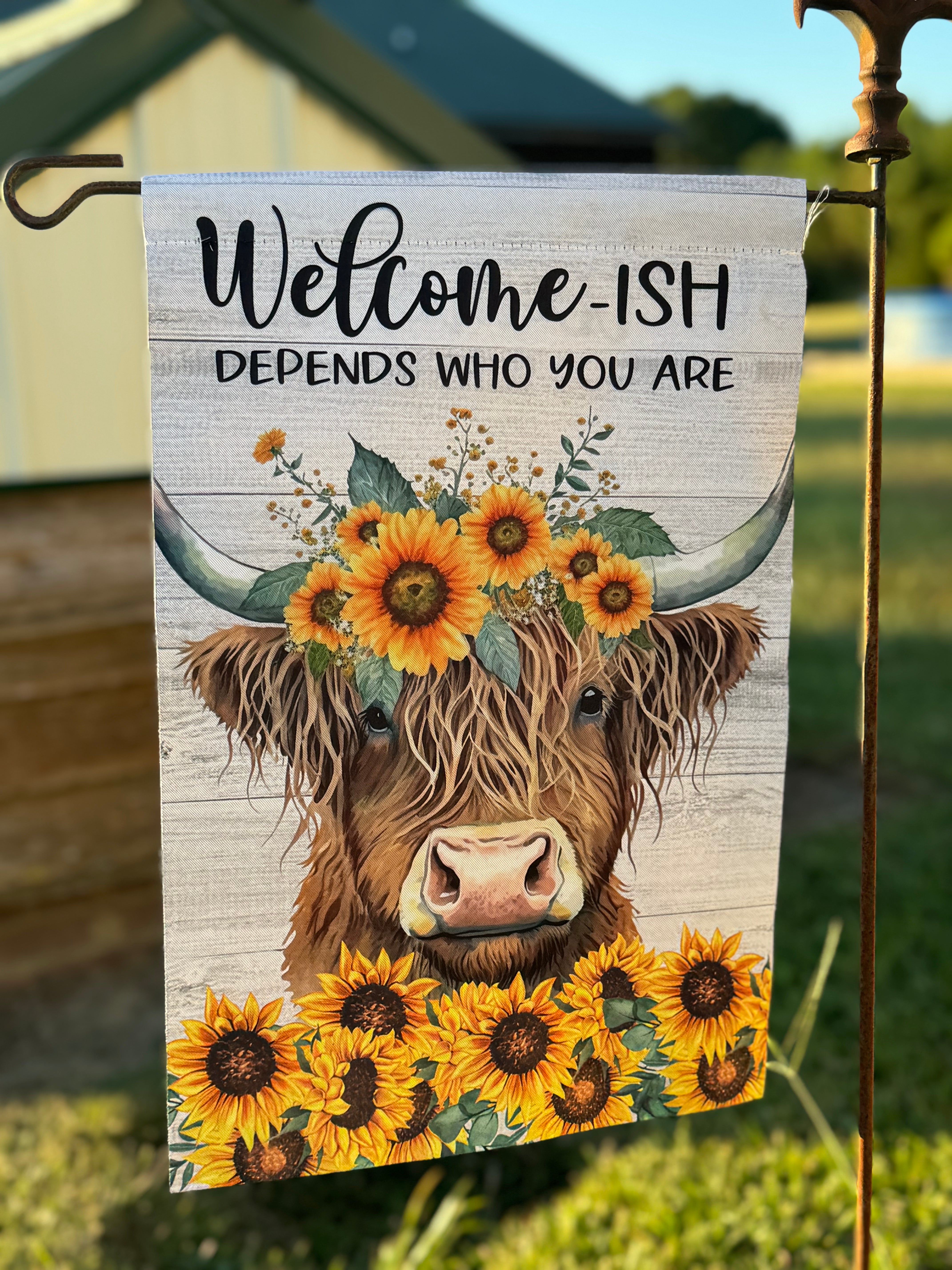 "Welcome-ish" Garden Flag - Embrace the Quirky Charm