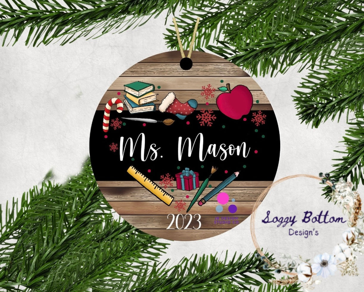 Personalized Teacher Ornament